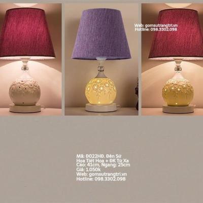 ĐÈN SỨ HỌA TIẾT HOA ( CÓ ĐIỀU KHIỂN TỪ XA )